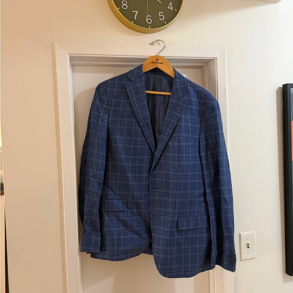 Lauren Ralph Lauren Navy Checkered Blazer